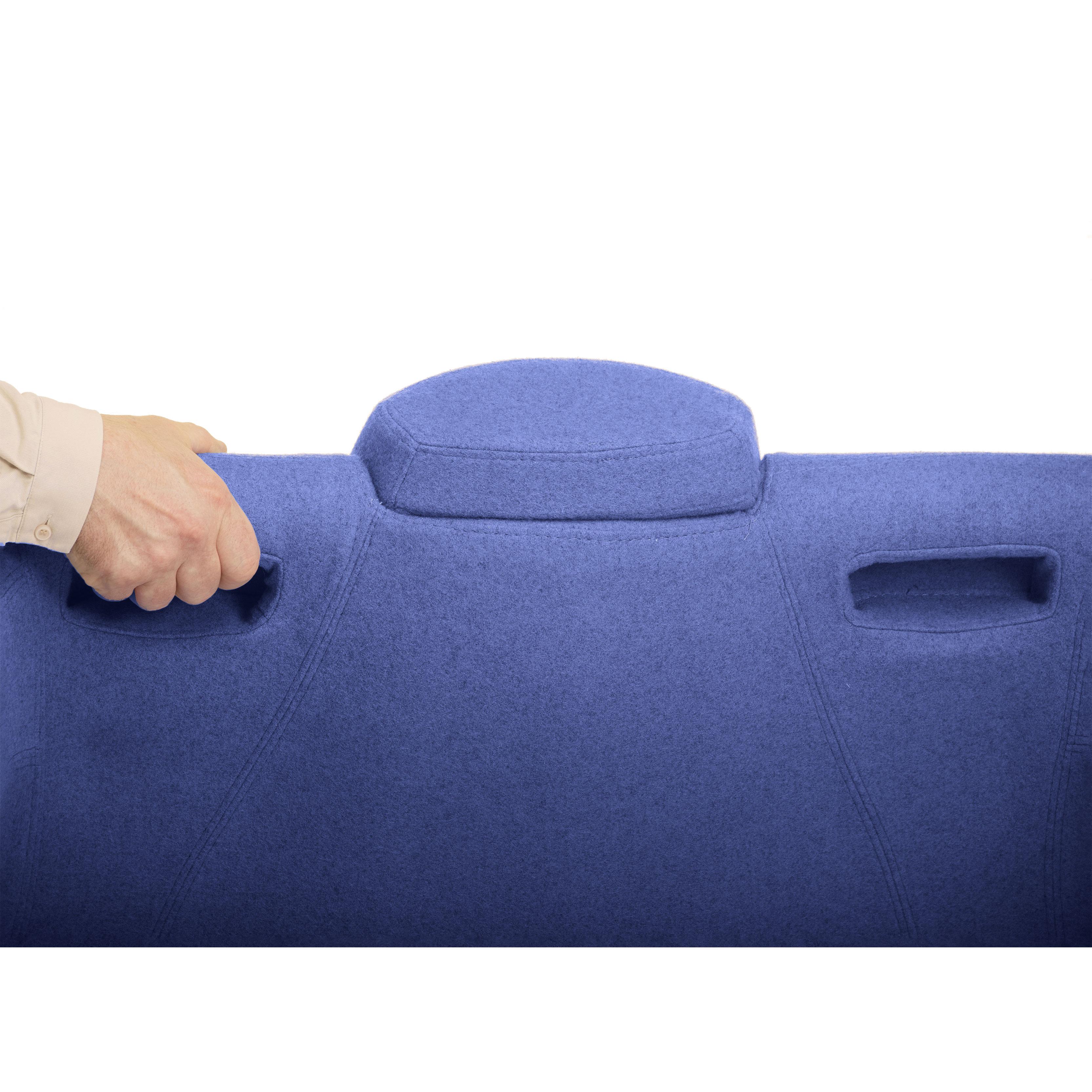 Kobalt Blue Double Chaise Longue couch DC 112 wool, Colour 747 Divina Melange 3 In New Condition For Sale In Maastricht, NL