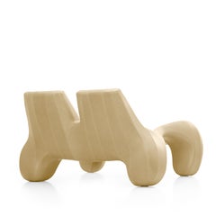 Double Chaise Longue couch “DC 114” in Pure Aniline Leather, Colour Cornstalk