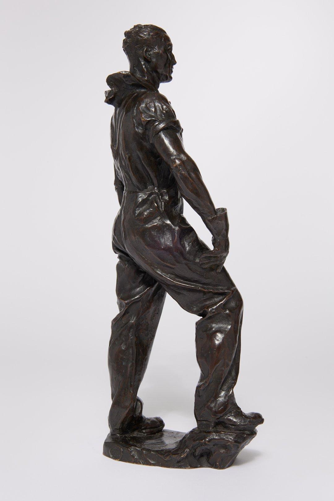 Locomotive Ingenieur, Bronze-Laborarbeiter des frühen 20. Jahrhunderts, Cleveland School (Gold), Figurative Sculpture, von Max Kalish