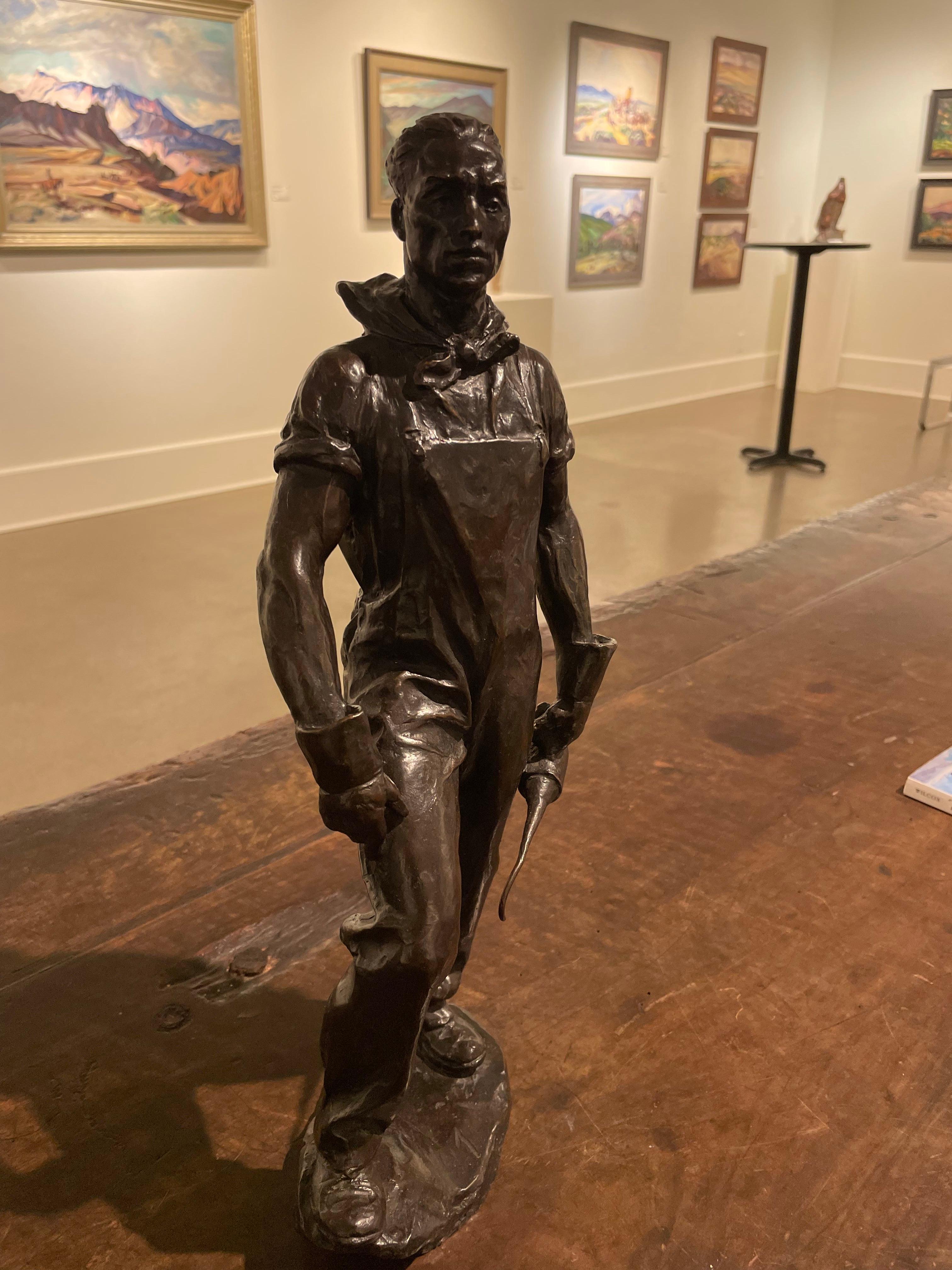 Locomotive Ingenieur, Bronze-Laborarbeiter des frühen 20. Jahrhunderts, Cleveland School im Angebot 5
