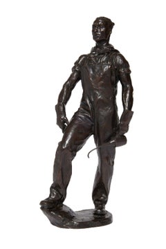 Locomotive Engineer, Early 20th Century Bronze Laborer, Cleveland School