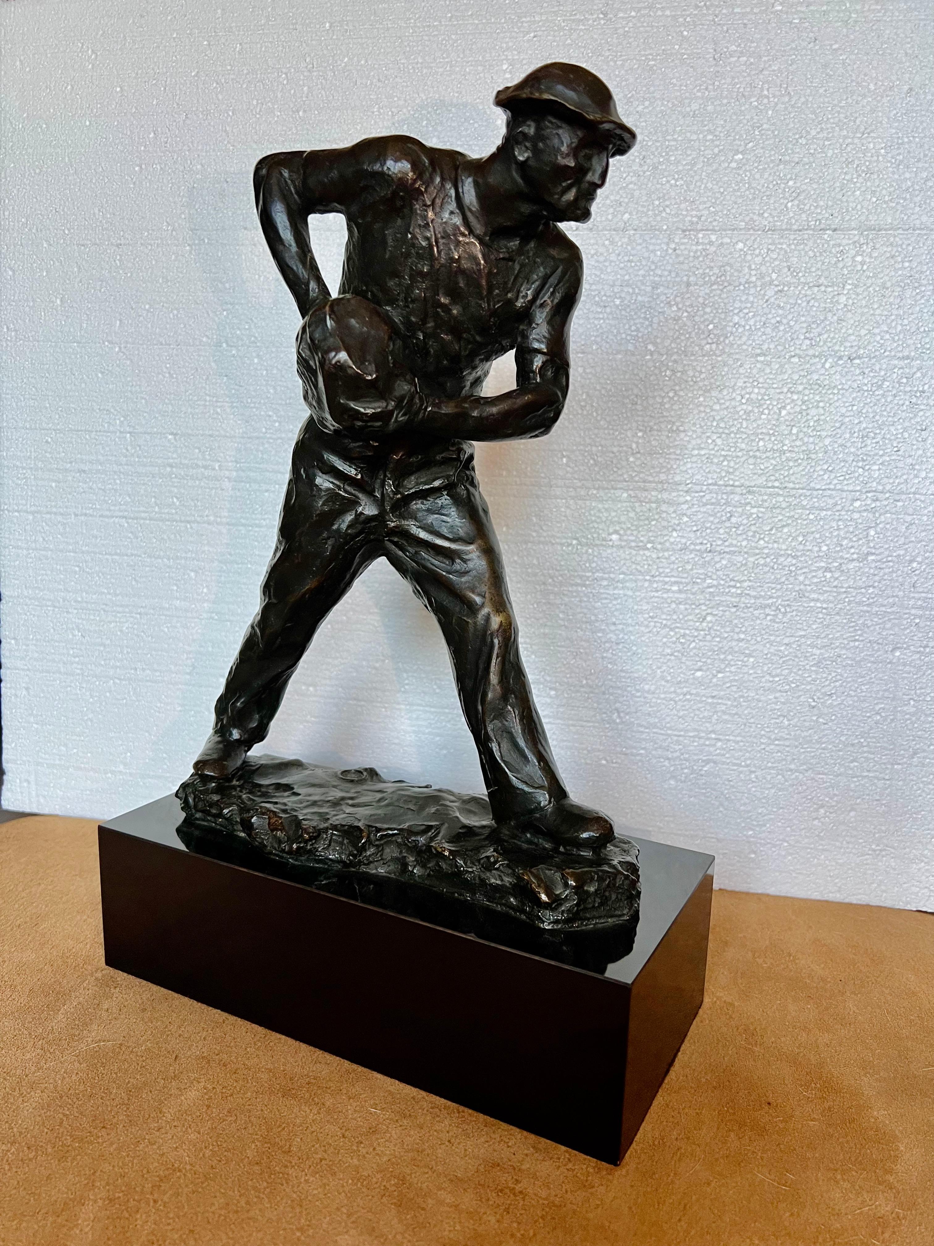„Road Builder“ 20. Jahrhundert Moderne WPA Labor Bronze WPA Depression-Era-Skulptur (Amerikanischer Realismus), Sculpture, von Max Kalish