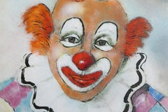 Clown mit Blume, Emaille-Gemälde auf Kupfer von Max Karp