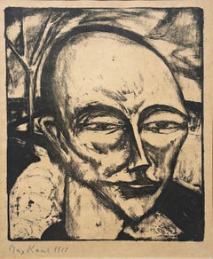 "Männerkopf, Mongolischer Kopf" handsigniert (en français dans le texte)