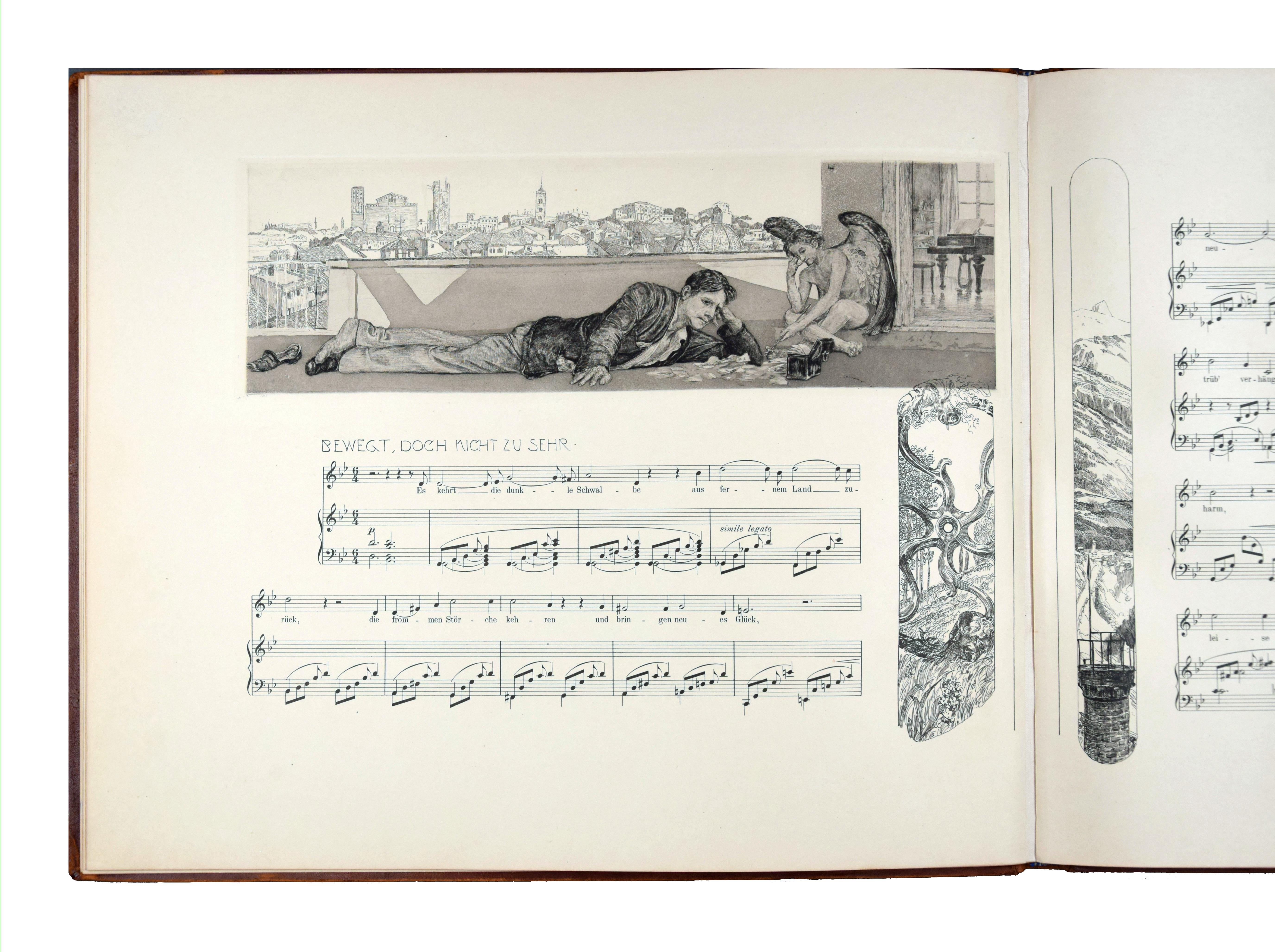 Brahms-Phantasie - Rare Portfolio of 41 Engravings by Max Klinger - 1894 For Sale 1