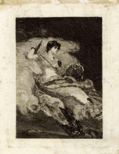 Die Balldame - Etching by Max Klinger - 1884