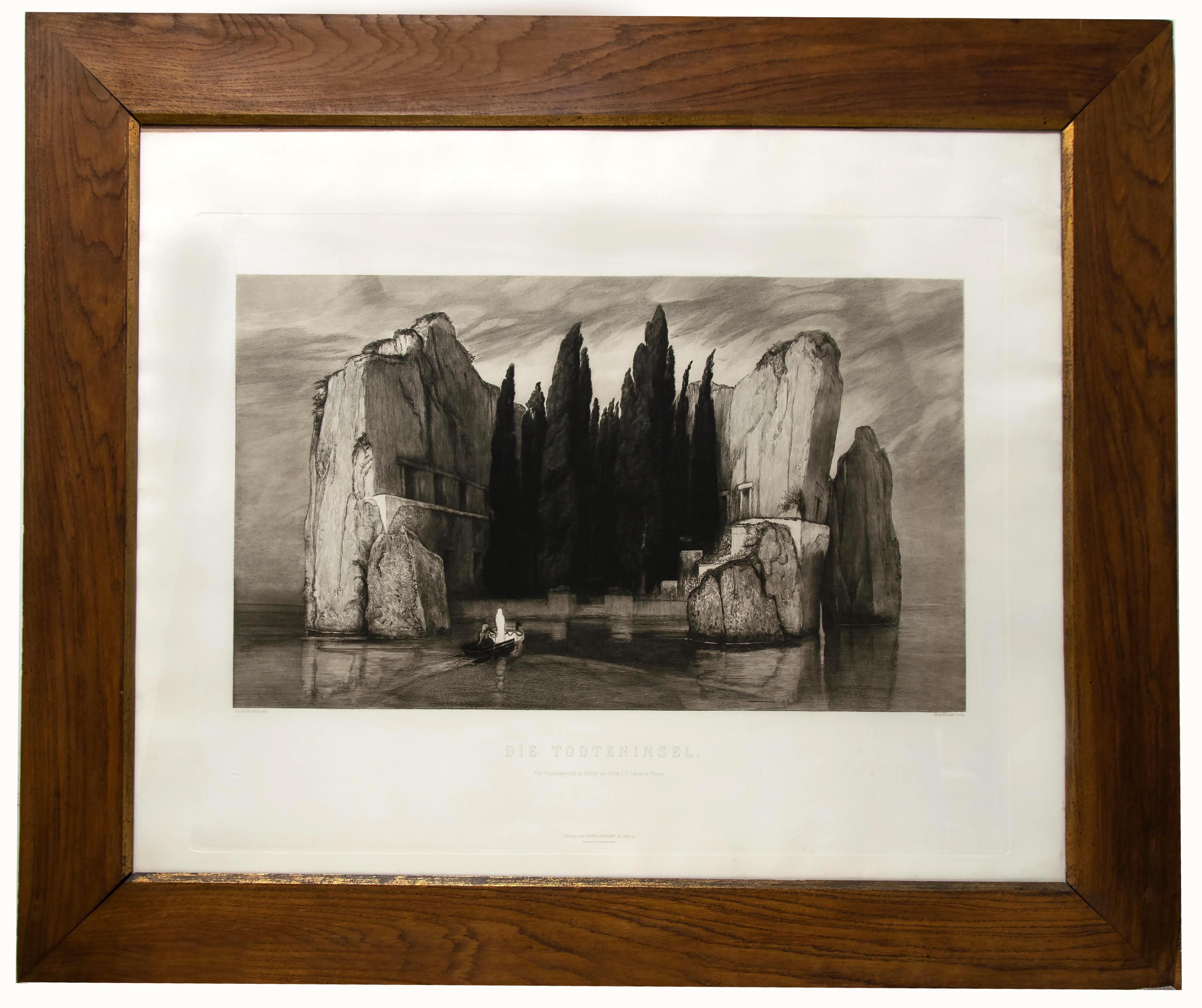 Die Toteninsel (The Isle of the Dead) - by M. Klinger after A. Bocklin - 1890 - Print by Max Klinger