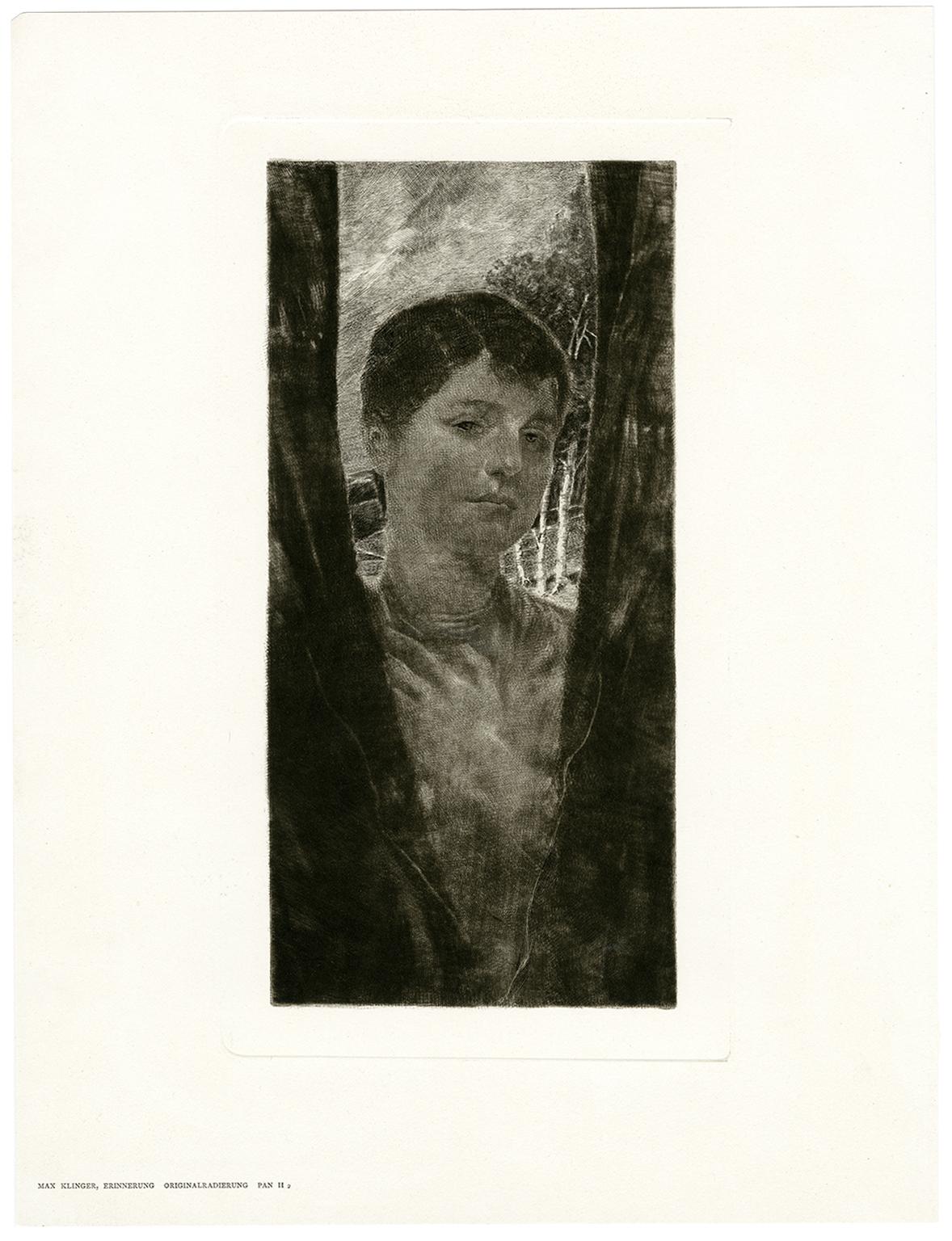 Erinnerung (Rémoration) Gravure romantique du début du siècle - Print de Max Klinger