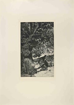 Fallen Rider from Intermezzi  - Etching by Max Klinger - 1881