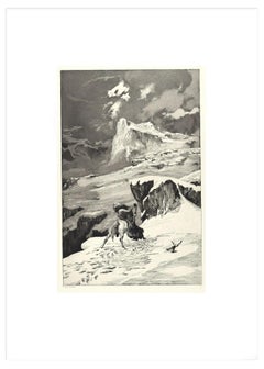 Fight Between Centaurs – Radierung und Aquatinta von Max Klinger – 1881