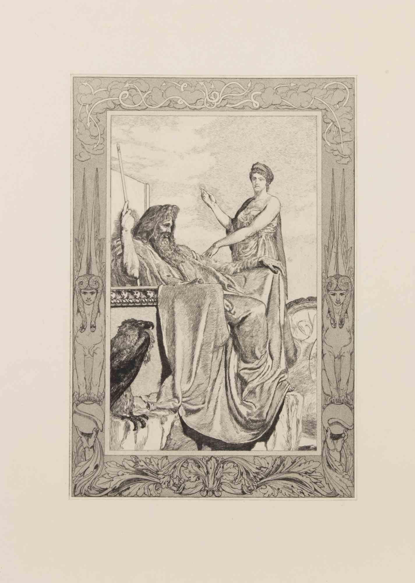 Etching and aquatint realized in 1909.

Belongs to the series "Amor und Psyche. Opus V".

Very good condition.