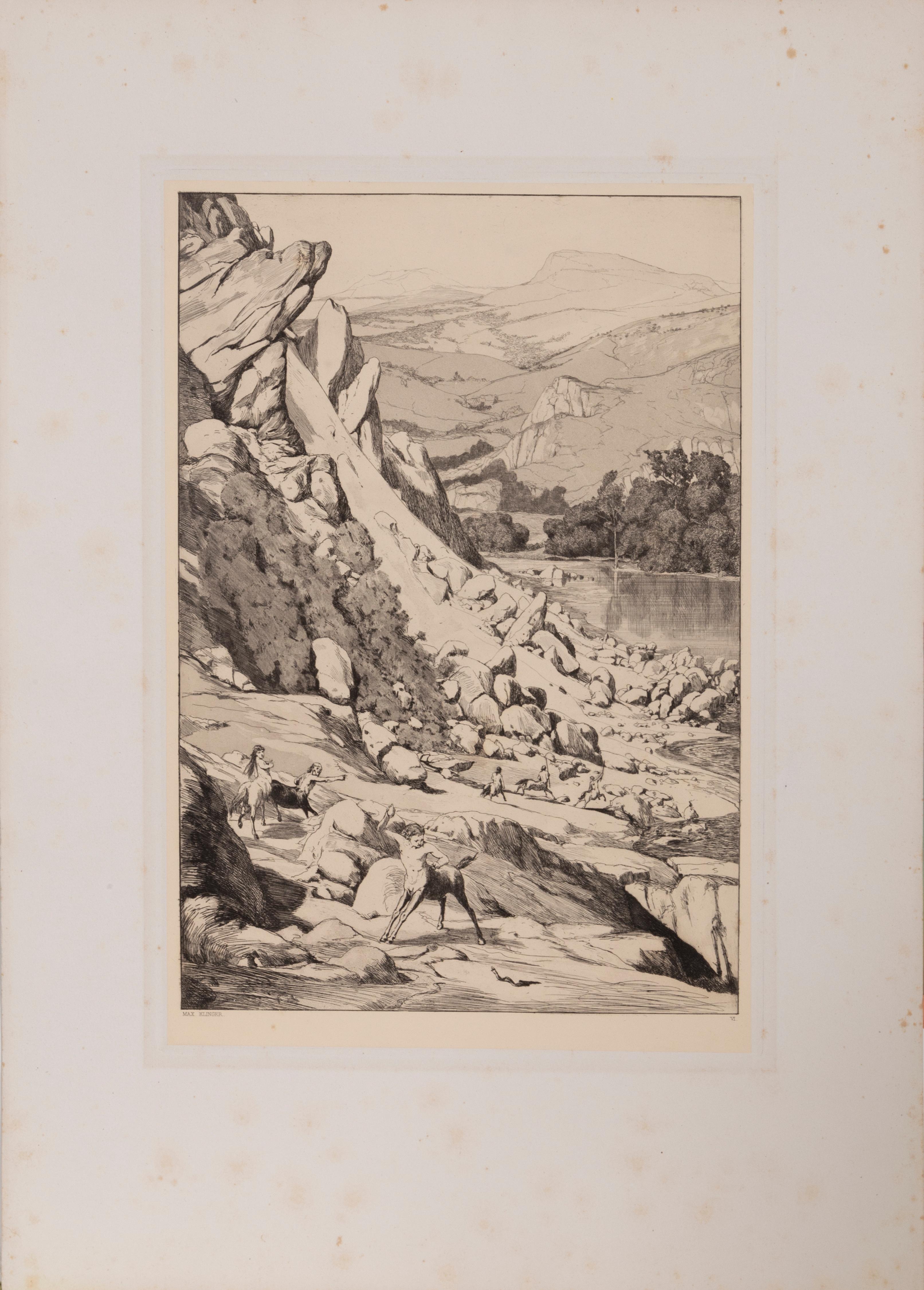 Landslide (Bergsturz), Pre-20th Century Etching by Max Klinger