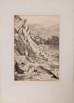 Antique Landslide (Bergsturz), Pre-20th Century Etching by Max Klinger