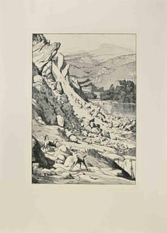 Landslide  from Intermezzi - Etching by Max Klinger - 1881