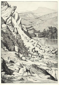 Landslide -  Etching and Aquatint by Max Klinger - 1881