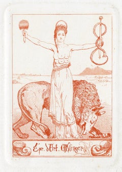 Max Klinger etching, Nature, Female, Artemis of Ephesus, German Romantic