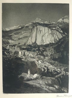 Mondnacht - Original Etching by M. Klinger - 1881