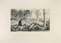 Opus IV, Simplicius in der Waldeinode - Etching by Max Klinger - 1881