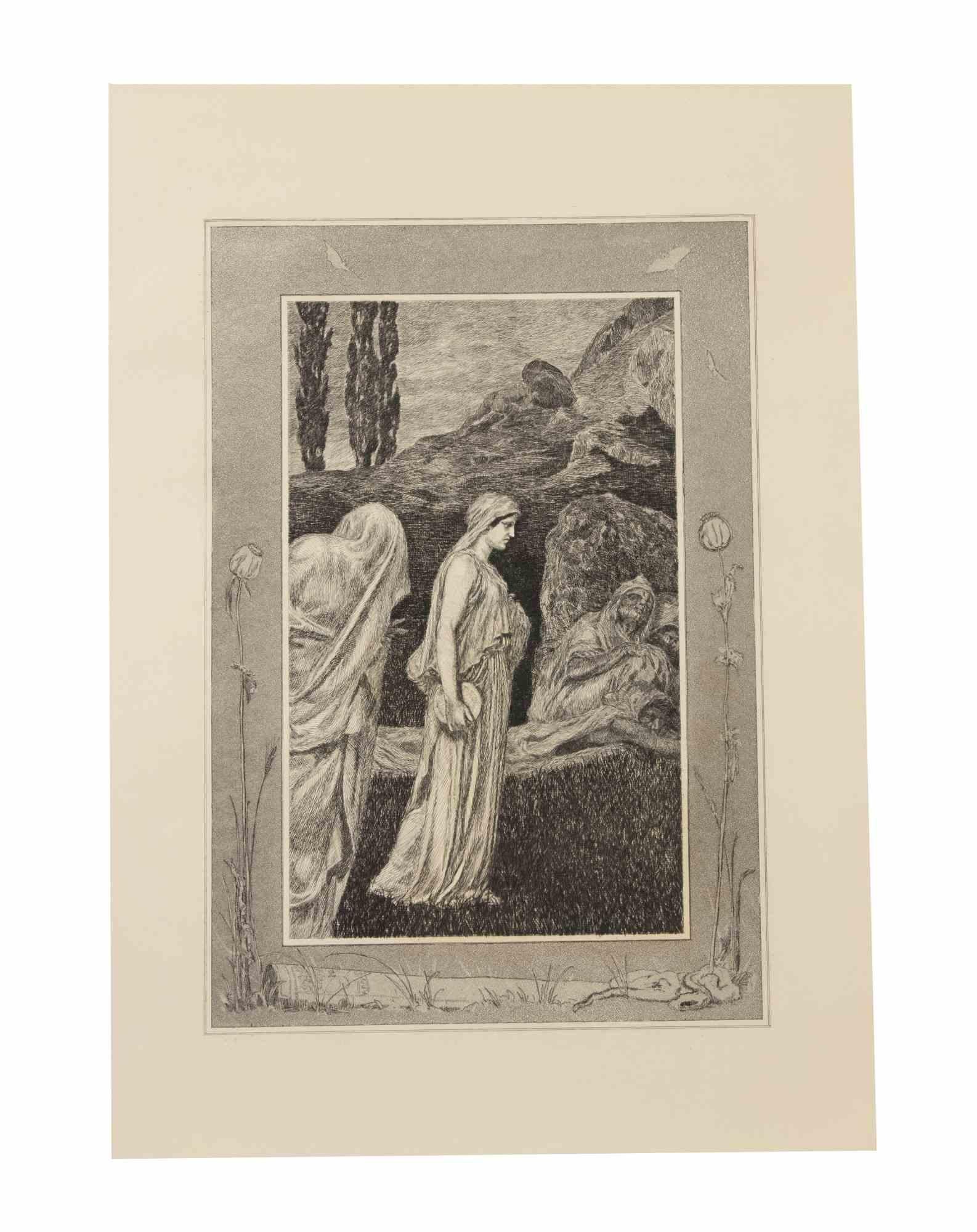 Psyche in Tartarus - Etching by Max Klinger - 1909 For Sale 1