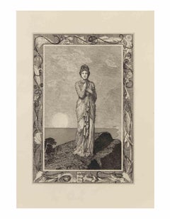 Psyche on a Rock - Etching by Max Klinger - 1909