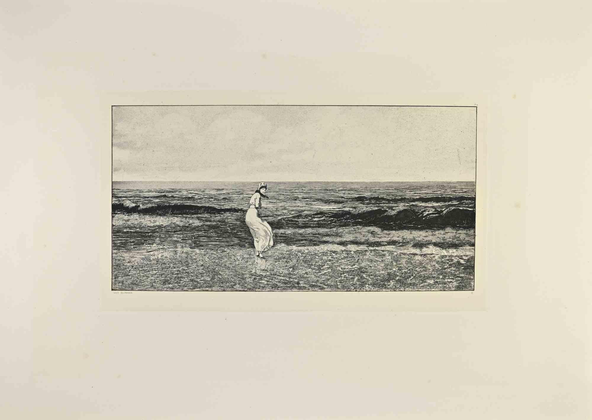 Seaside from Intermezzi belongs to a series of prints called Intermezzi realized by Max Klinger, published by Nurnberg: Stroefer, 1881.

Etching on paper.

Signed on the plate

Good conditions.

Dedicated to the engraver and art dealer Hermann