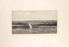 Seaside from Intermezzi - Etching by Max Klinger - 1881