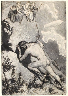 Sisyphos. Die Fakultäten - Original Etching by M. Klinger - 1914