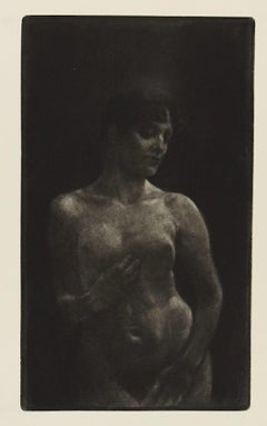 Weiblicher Akt  - Original Etching by Max Klinger - 1881/84