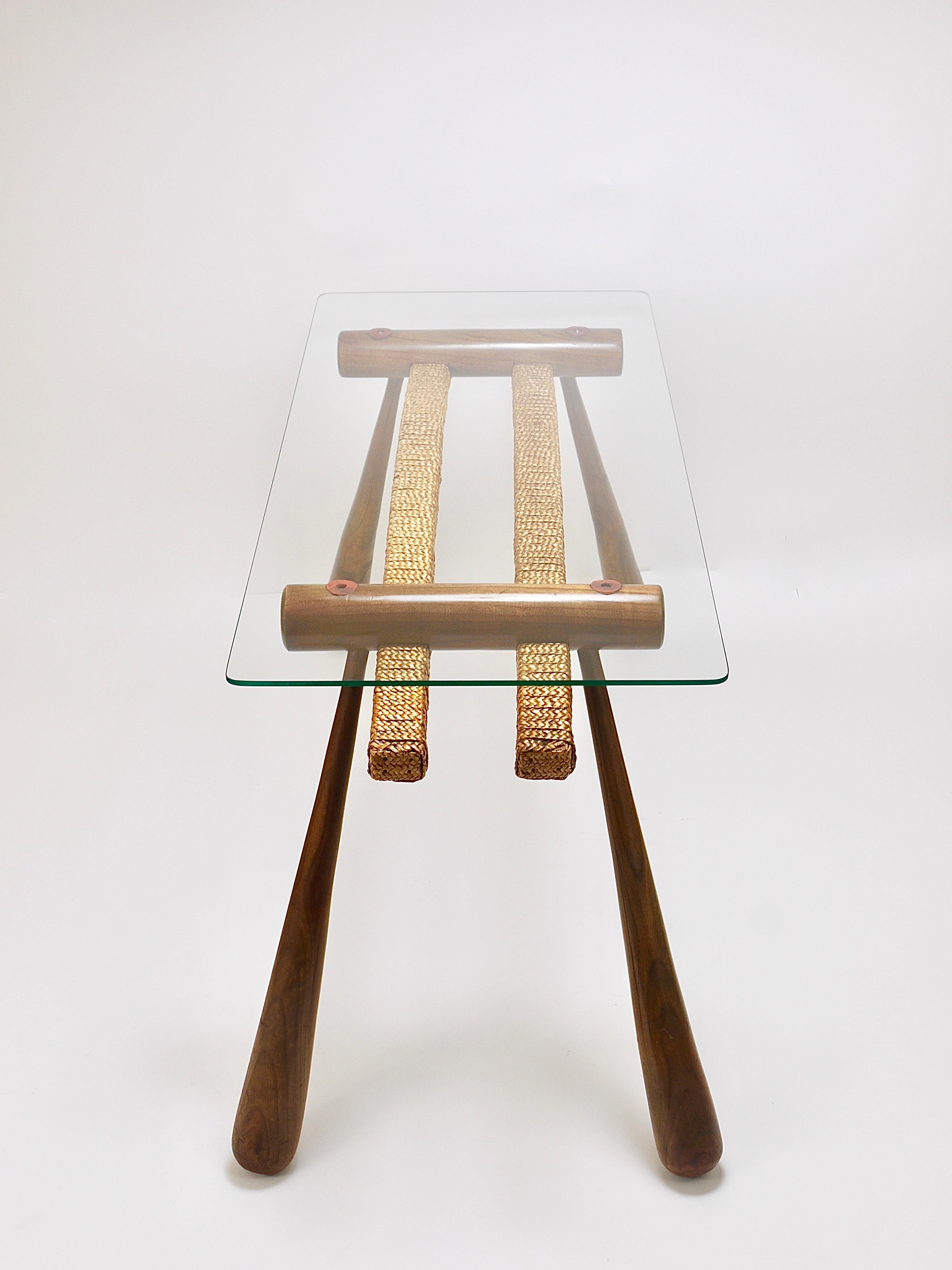 Table d'appoint pour café du milieu du siècle, érable, corde, Autriche, années 1950 en vente 2