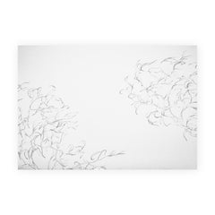 "Brush" Contemporary Gray & White Abstract Foliage Landscape Painting