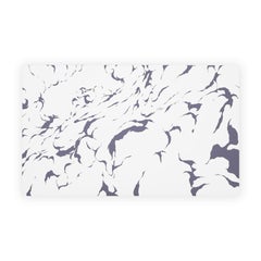 "Gust" Contemporary Gray & White Abstract Foliage Landscape Painting