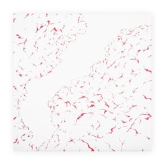 "Plume" Contemporary Pink & White Abstract Foliage Landscape Painting