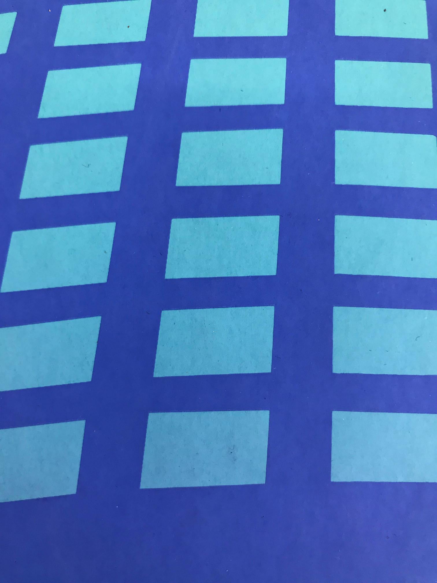 Op Art: Blue & Green Geometric Abstract  (Edition 20/100) For Sale 6
