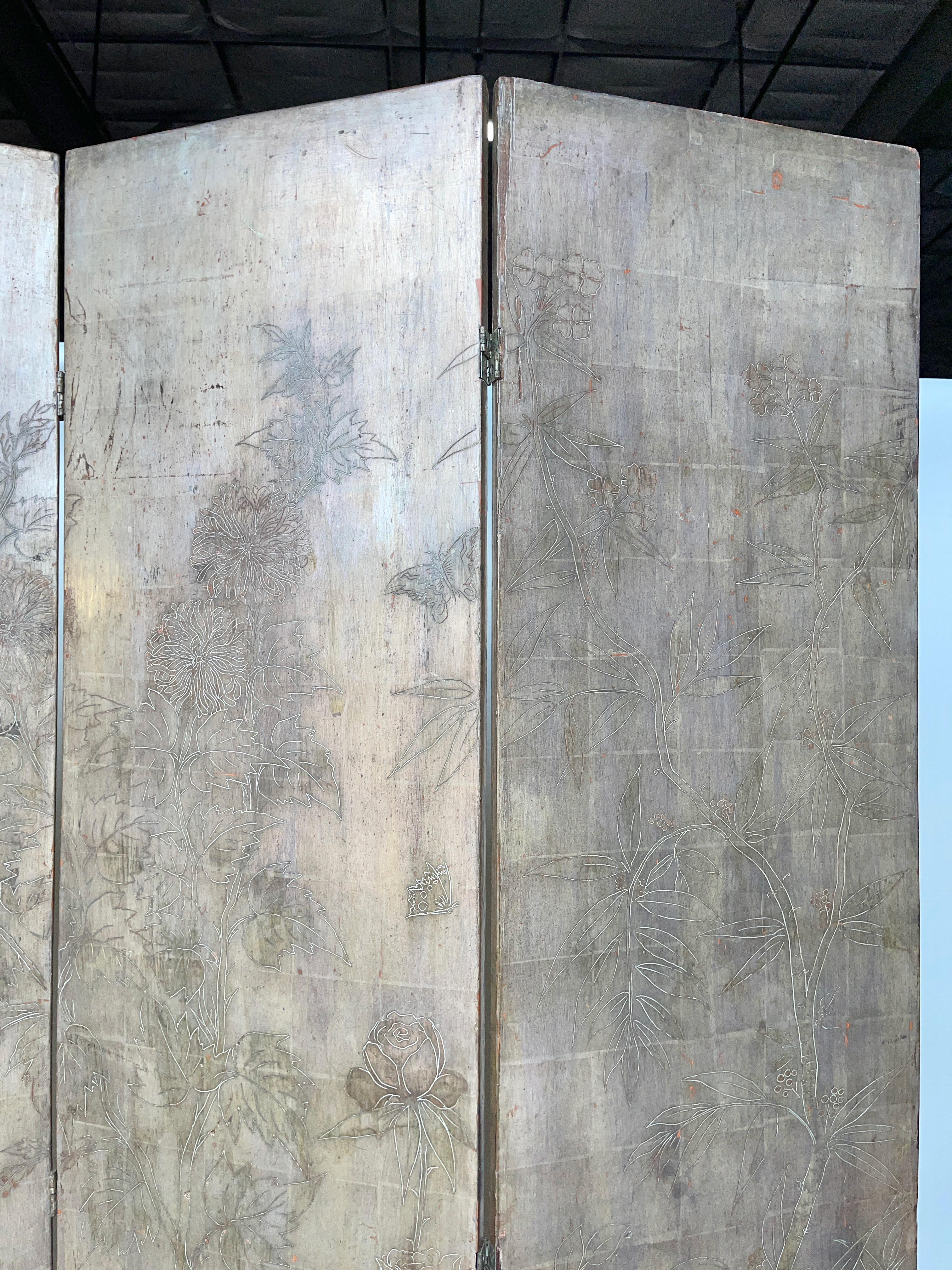 Doppelseitiger Bodenschirm von Max Kuehne mit vier Tafeln, signiert im Angebot 4