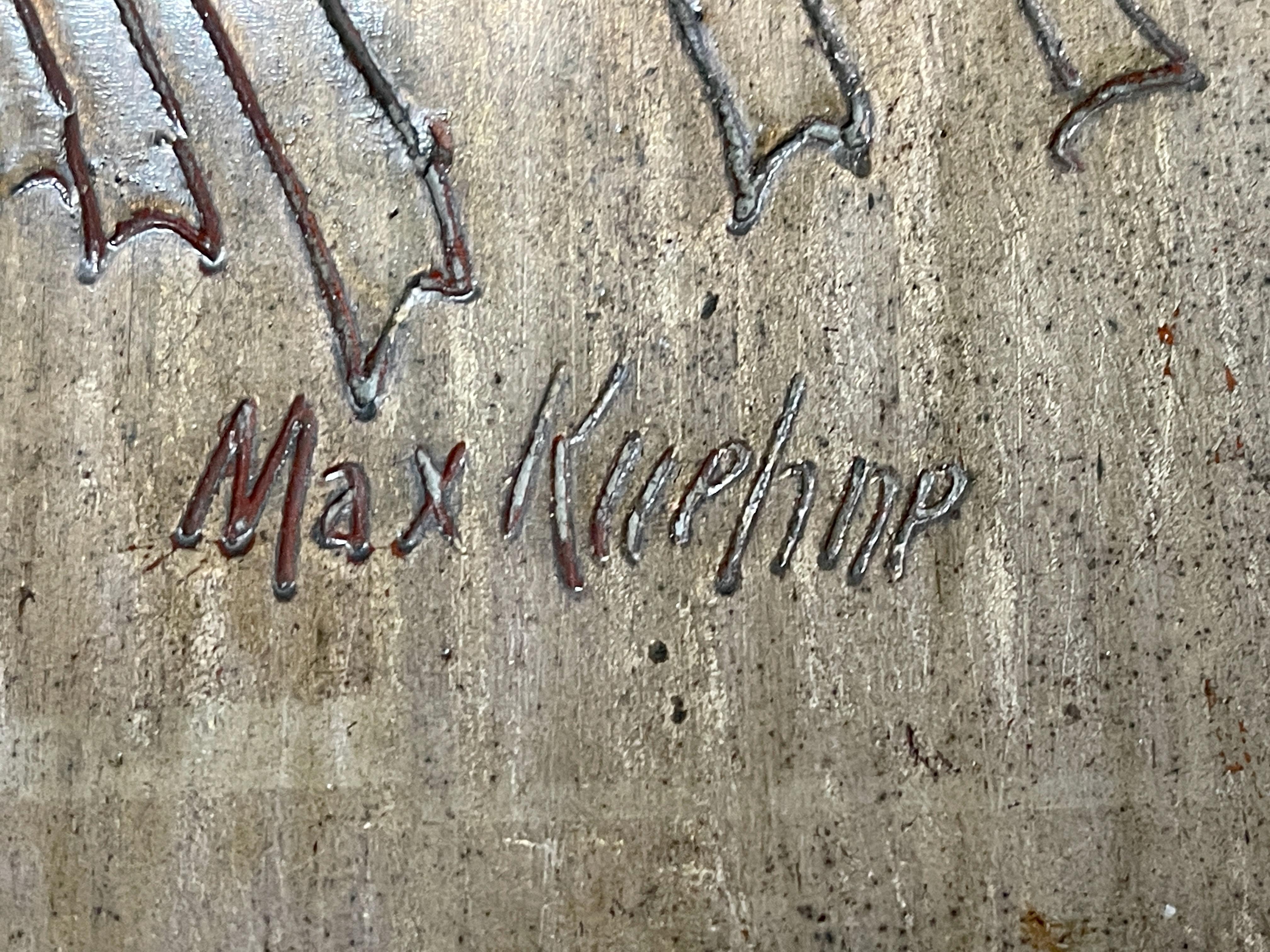 Doppelseitiger Bodenschirm von Max Kuehne mit vier Tafeln, signiert im Angebot 9