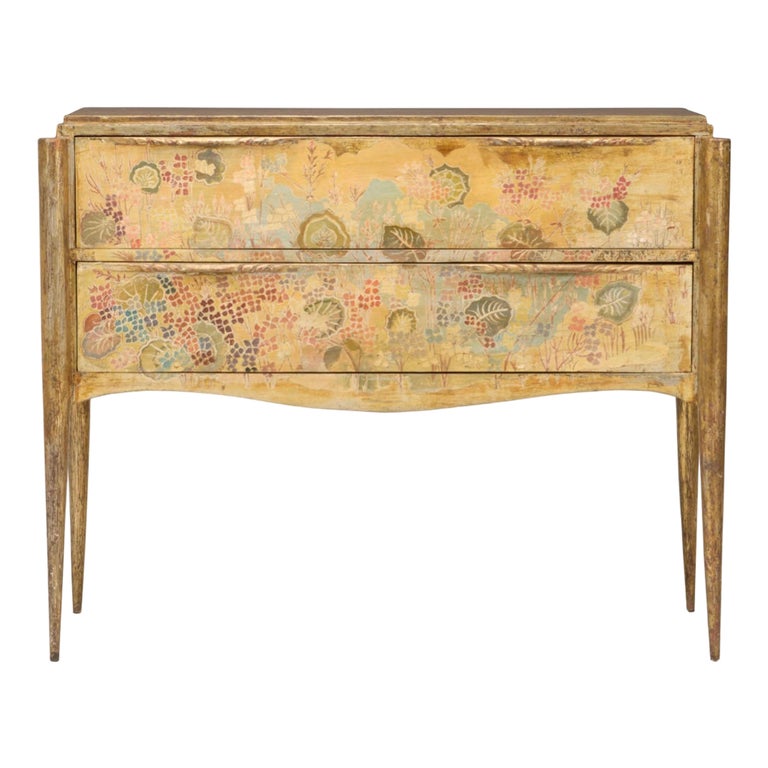 slim fit dress slacks ETHAN ALLEN DRESSER AND 2 NIGHTSTAND DARK WOOD GOLD LEAF ACCENT – Consign &  Design main image 0