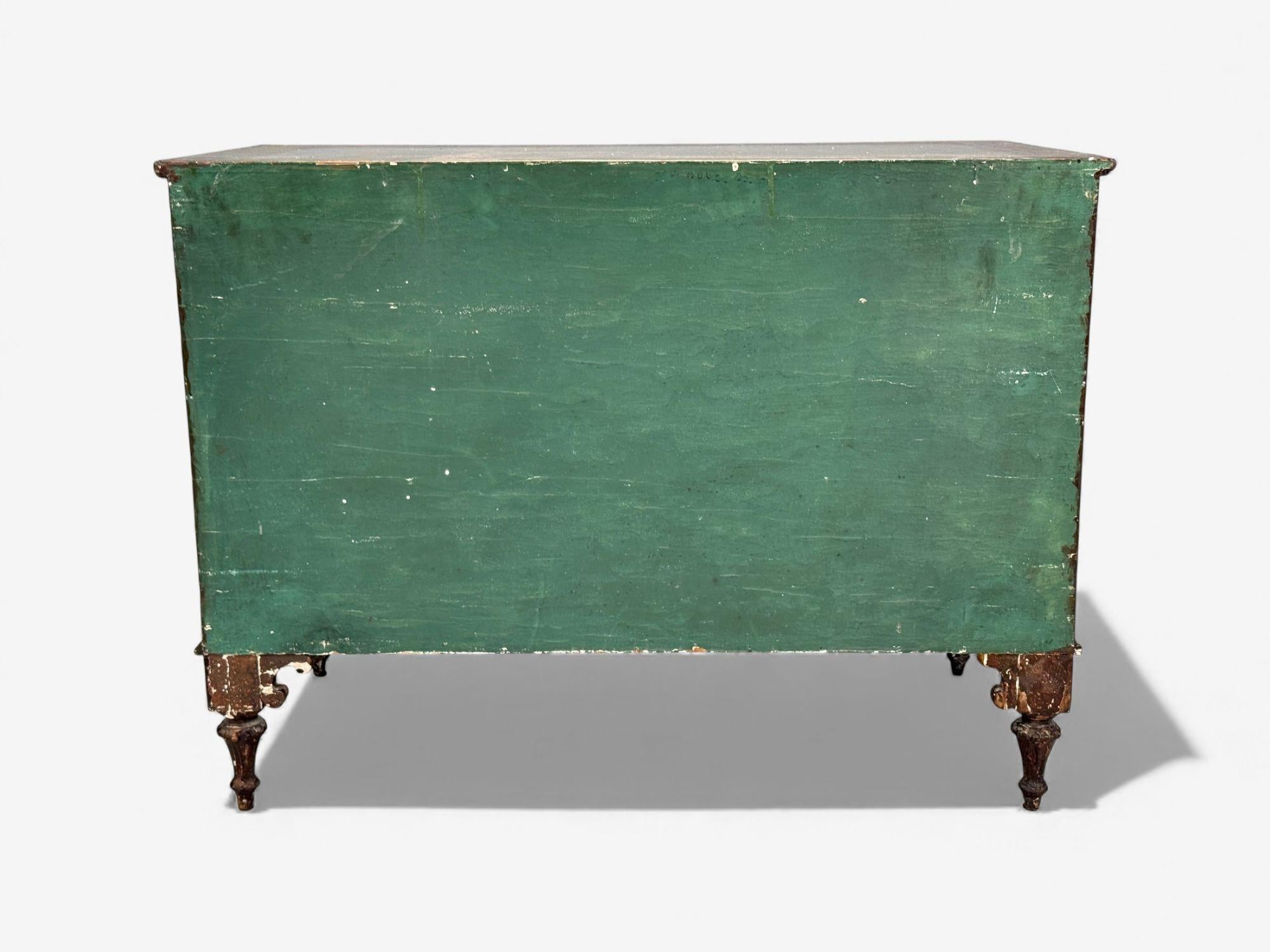 Max Kuehne, Commode in foglia d'argento, legno dipinto, raro, USA, anni '50 in vendita 8