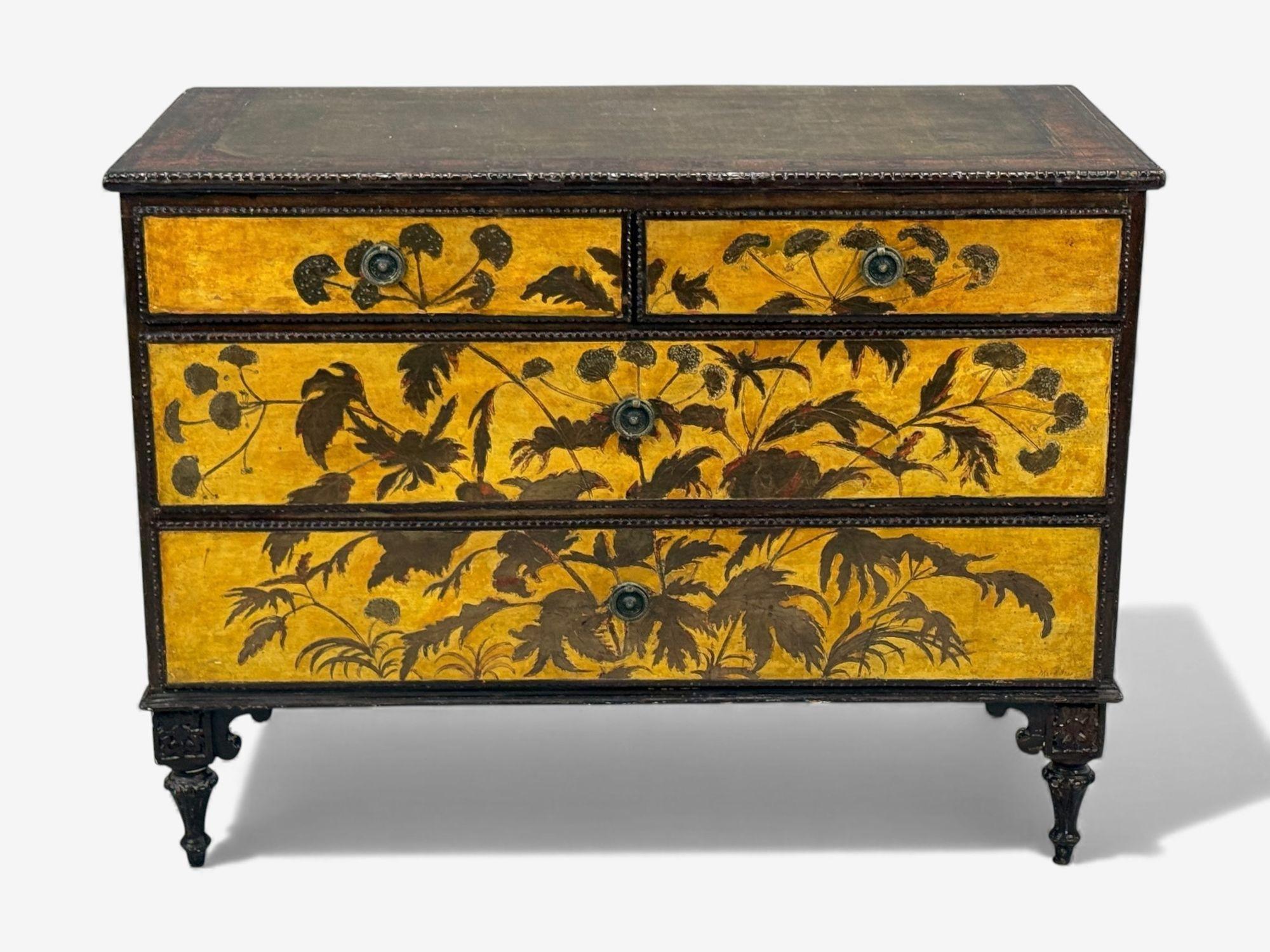 Mid-Century moderno Max Kuehne, Commode in foglia d'argento, legno dipinto, raro, USA, anni '50 in vendita