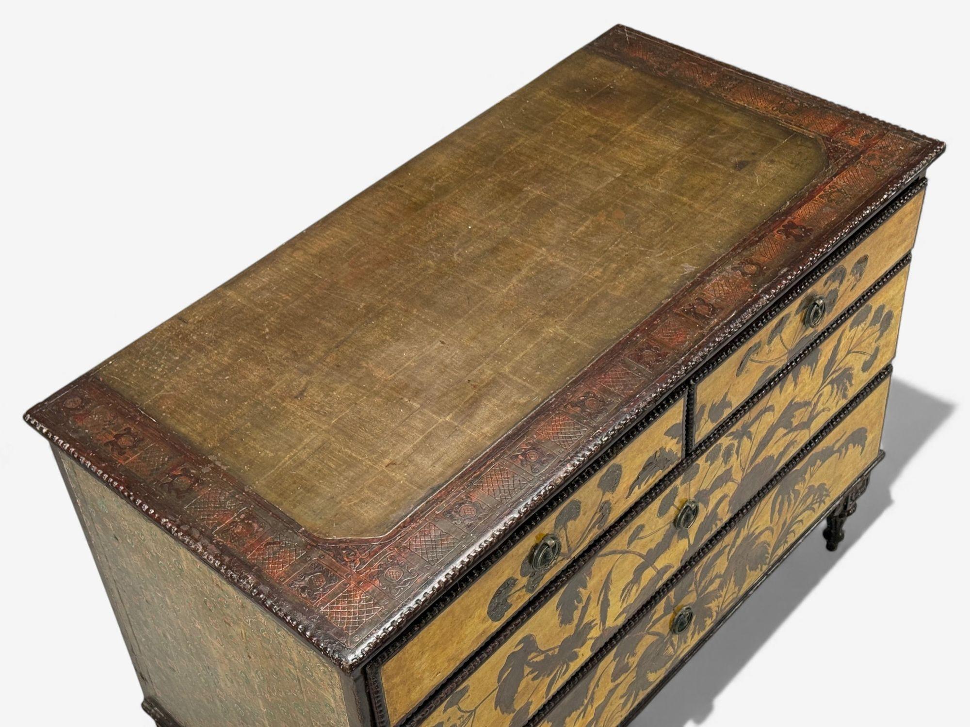 Americano Max Kuehne, Commode in foglia d'argento, legno dipinto, raro, USA, anni '50 in vendita