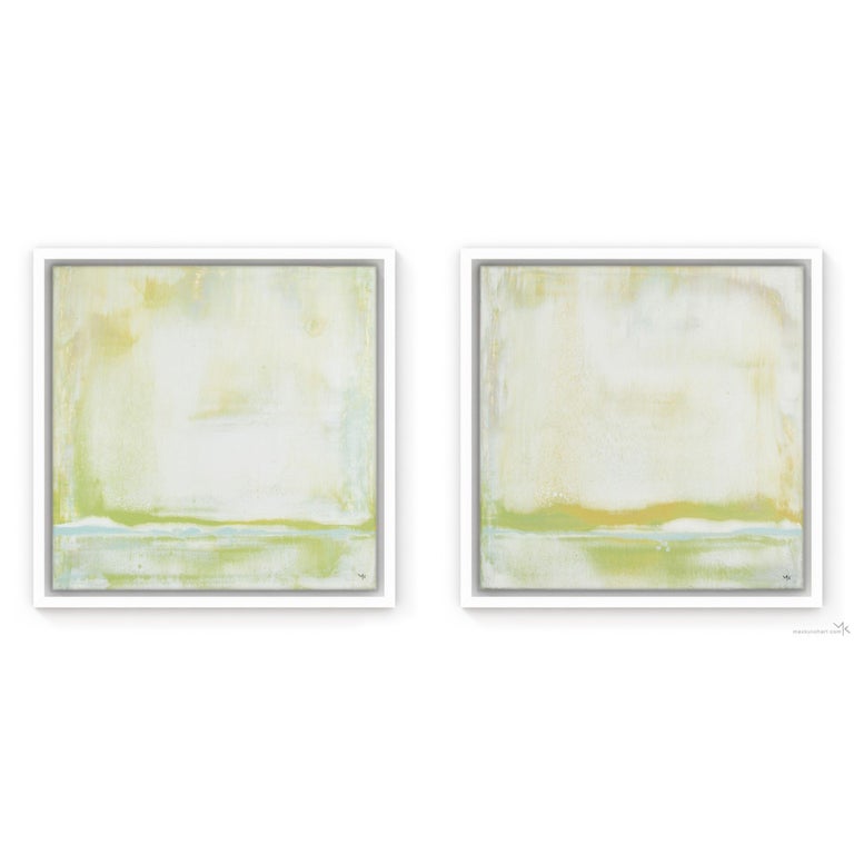 Max Kulich Abstract Painting - Lime Shifts  Set of 2, Painting, Acrylic on Canvas