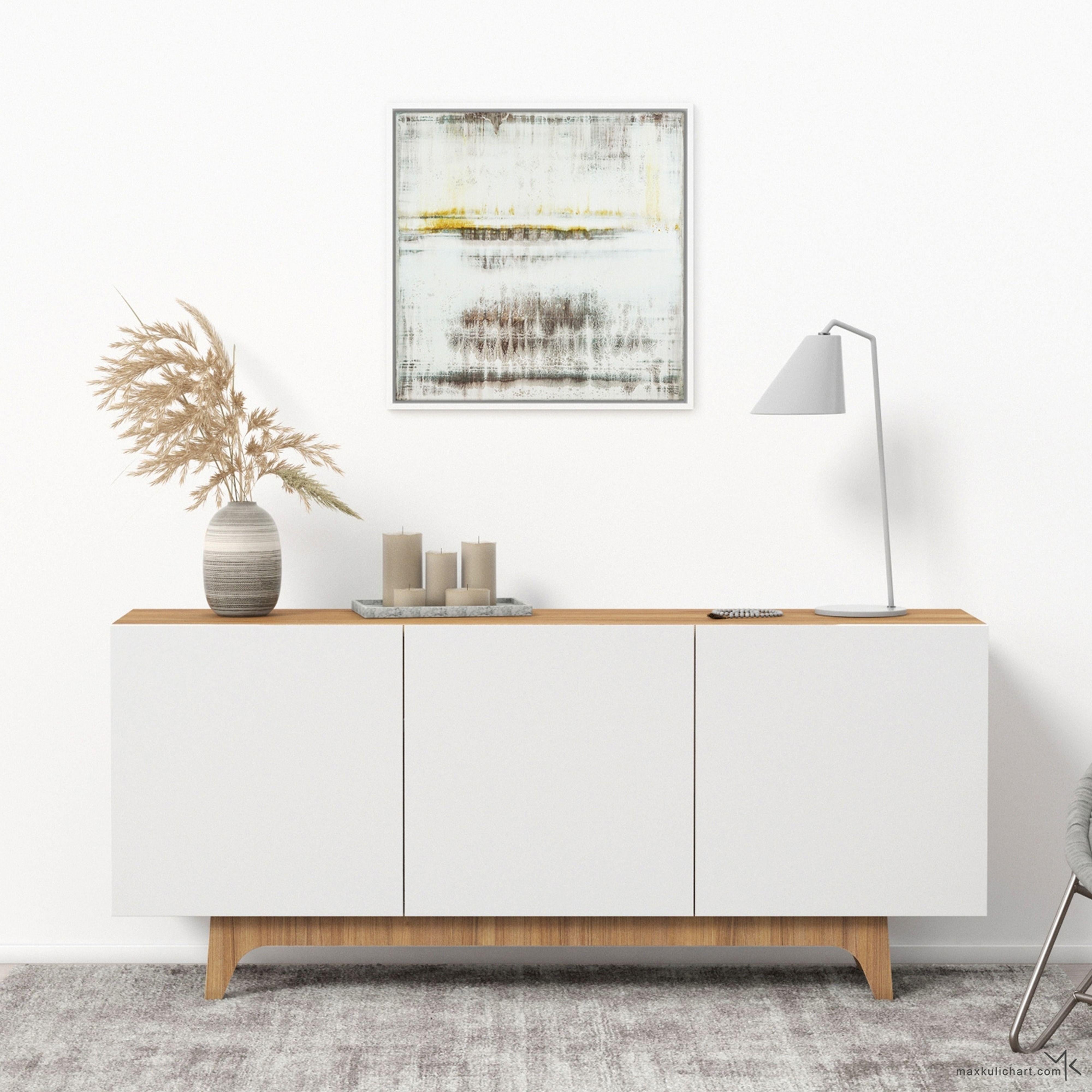 Pizzo solare, Pittura, Acrilico su tela - Abstract Painting Grigio di Max Kulich