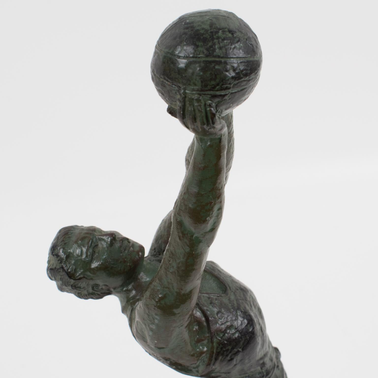 Max Le Verrier Art Deco Bronze BasketBall Player Sports Sculpture 3