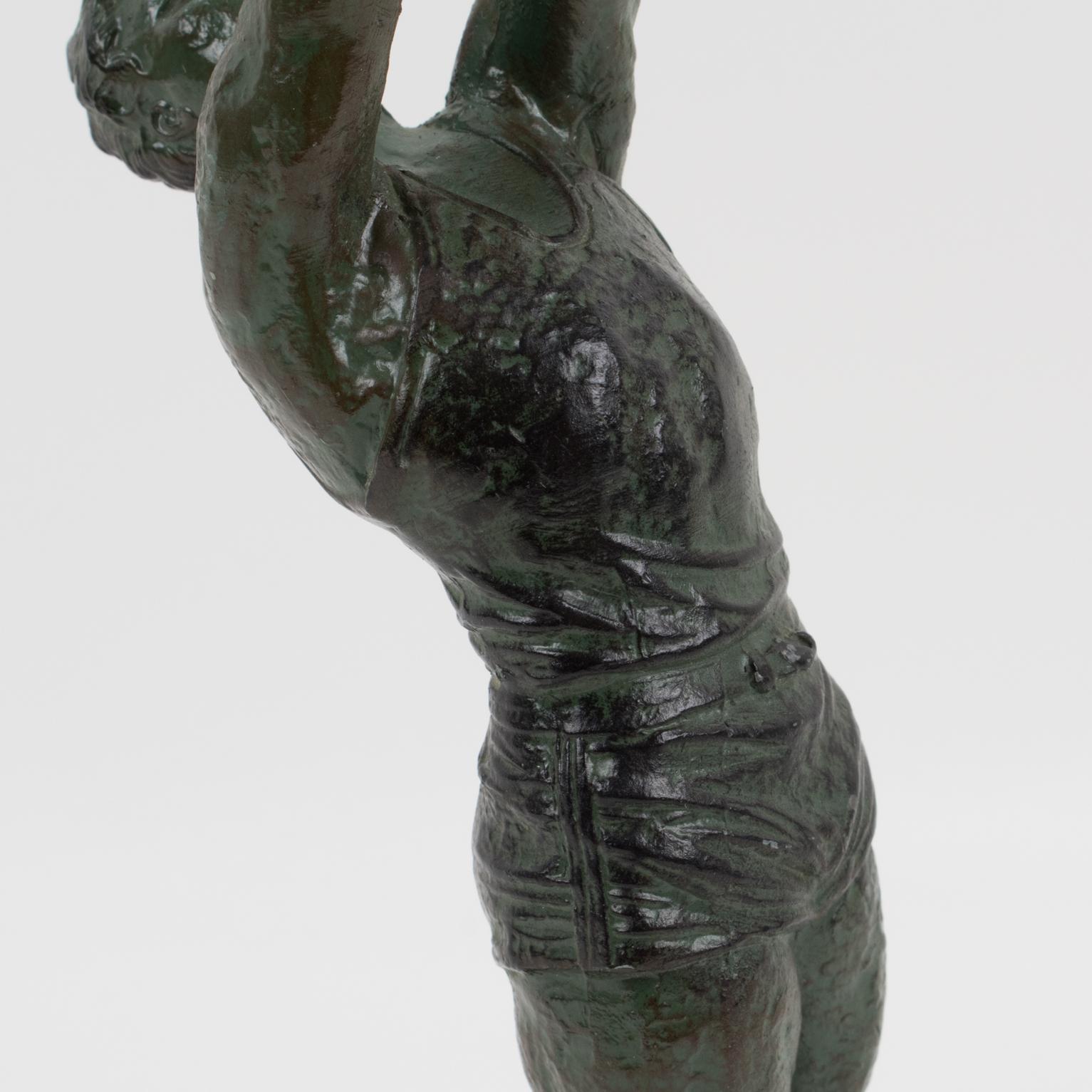 Max Le Verrier Art Deco Bronze BasketBall Player Sports Sculpture 5