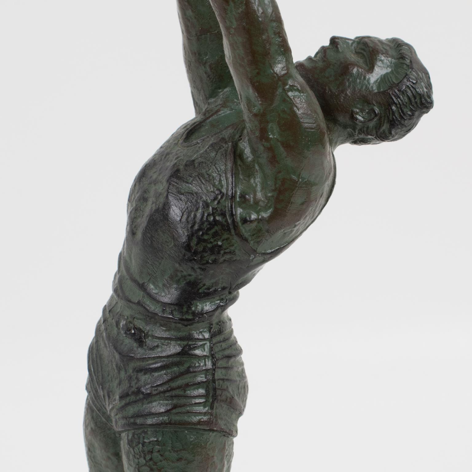 Max Le Verrier Art Deco Bronze BasketBall Player Sports Sculpture 2