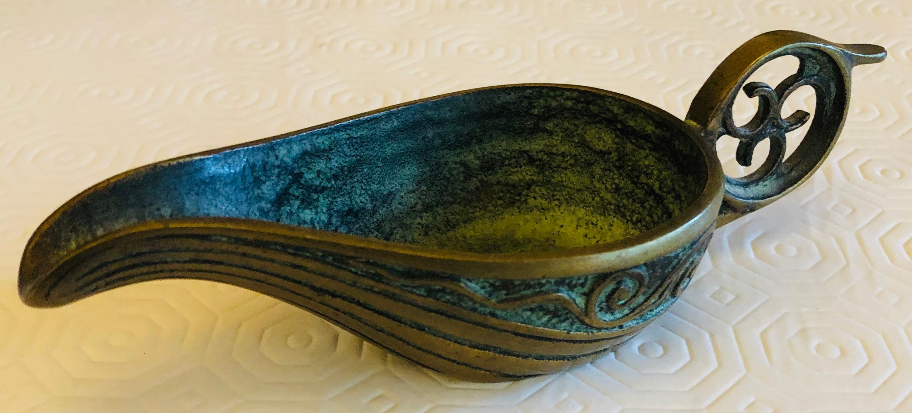 Hand-Crafted Max Le Verrier Art Deco Bronze Key Bowl or Vide Poche, Signed