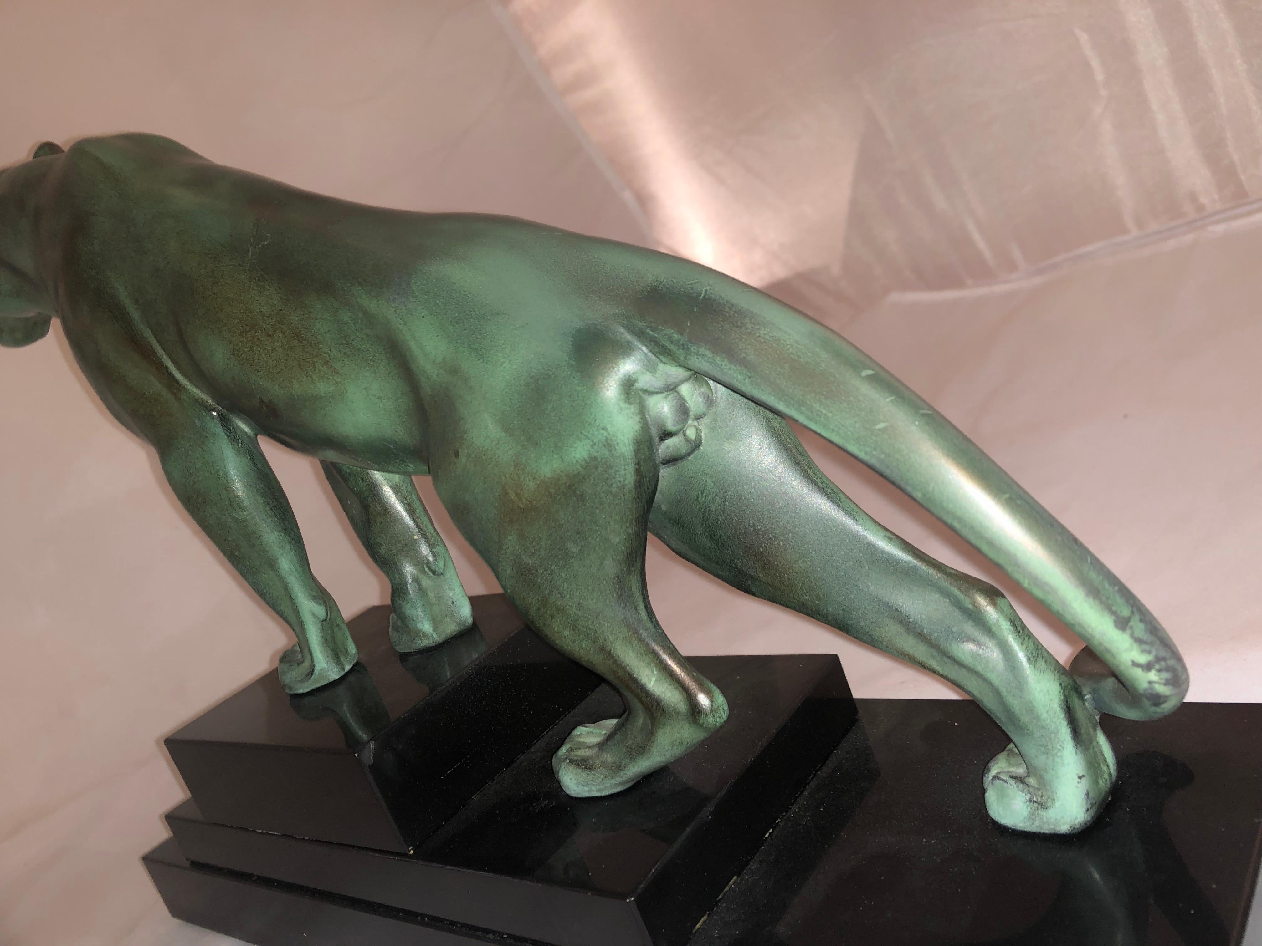 Max Le Verrier Art Deco Sculpture of a Panther, France, 1930 5