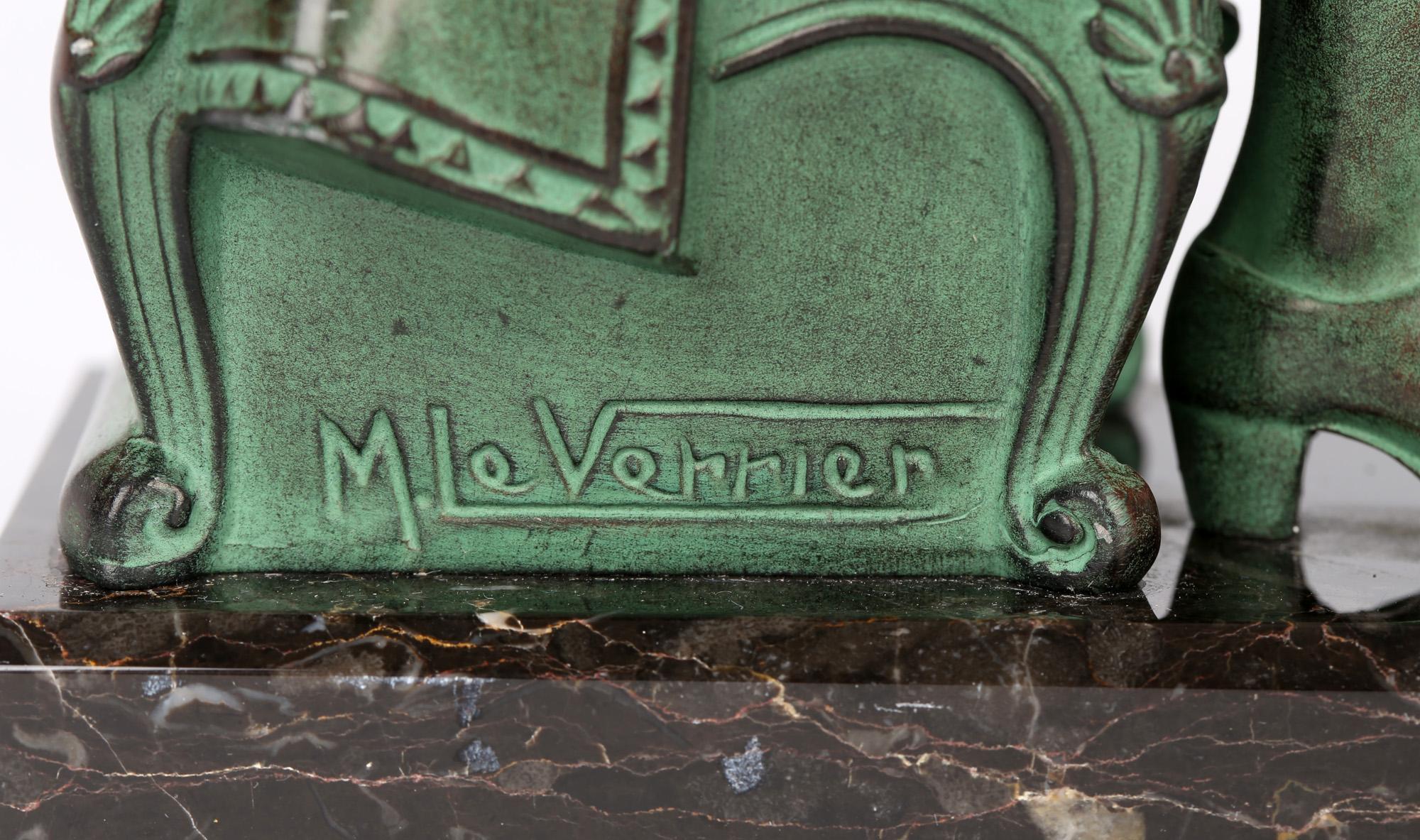 Max Le Verrier Art Deco The Cobbler And The Financier Patinated Bronze Bookends 8