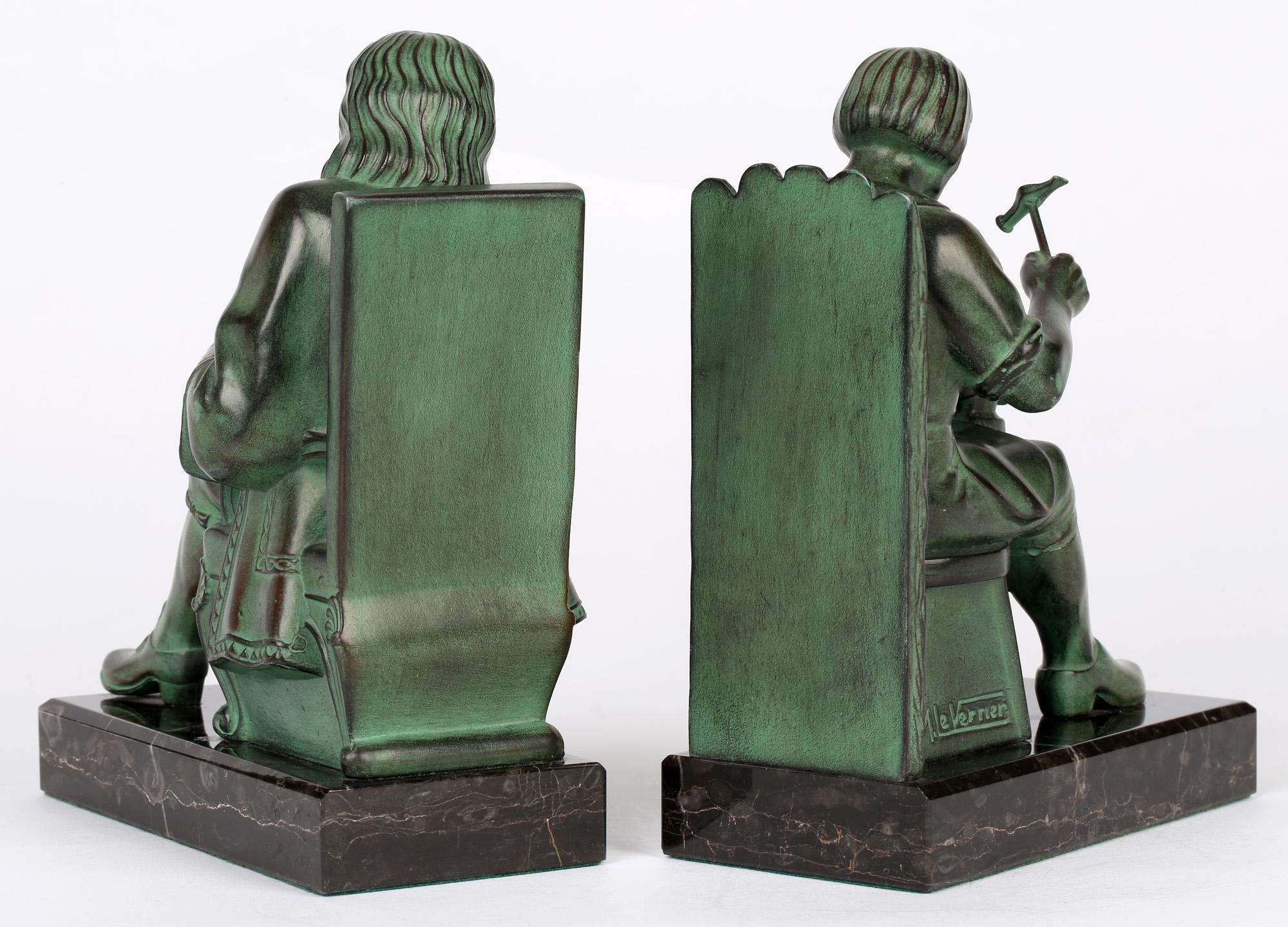 Max Le Verrier Art Deco The Cobbler And The Financier Patinated Bronze Bookends 9