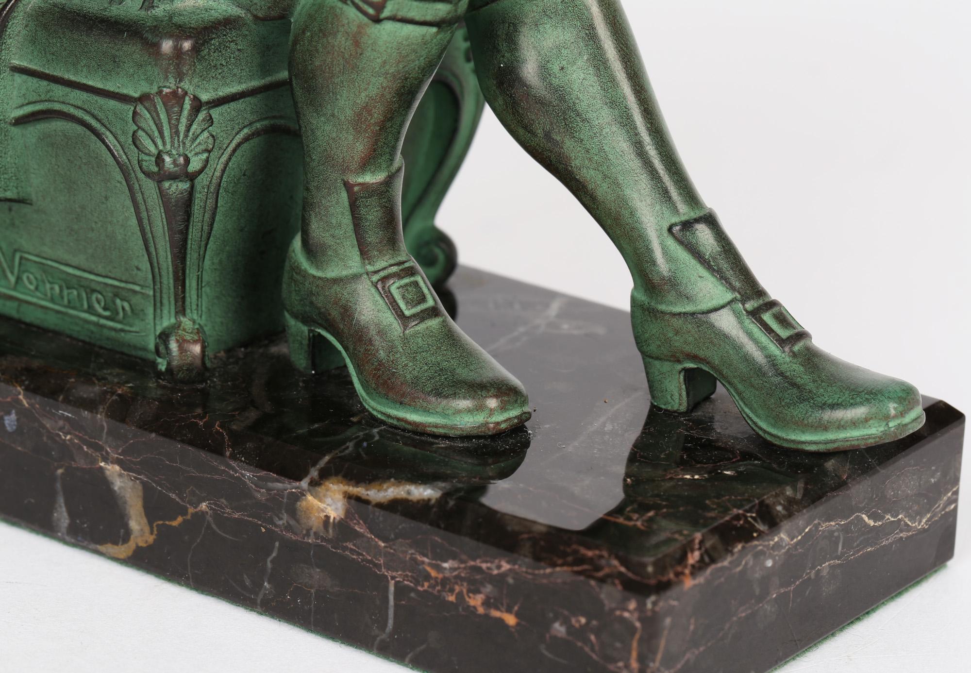 French Max Le Verrier Art Deco The Cobbler And The Financier Patinated Bronze Bookends