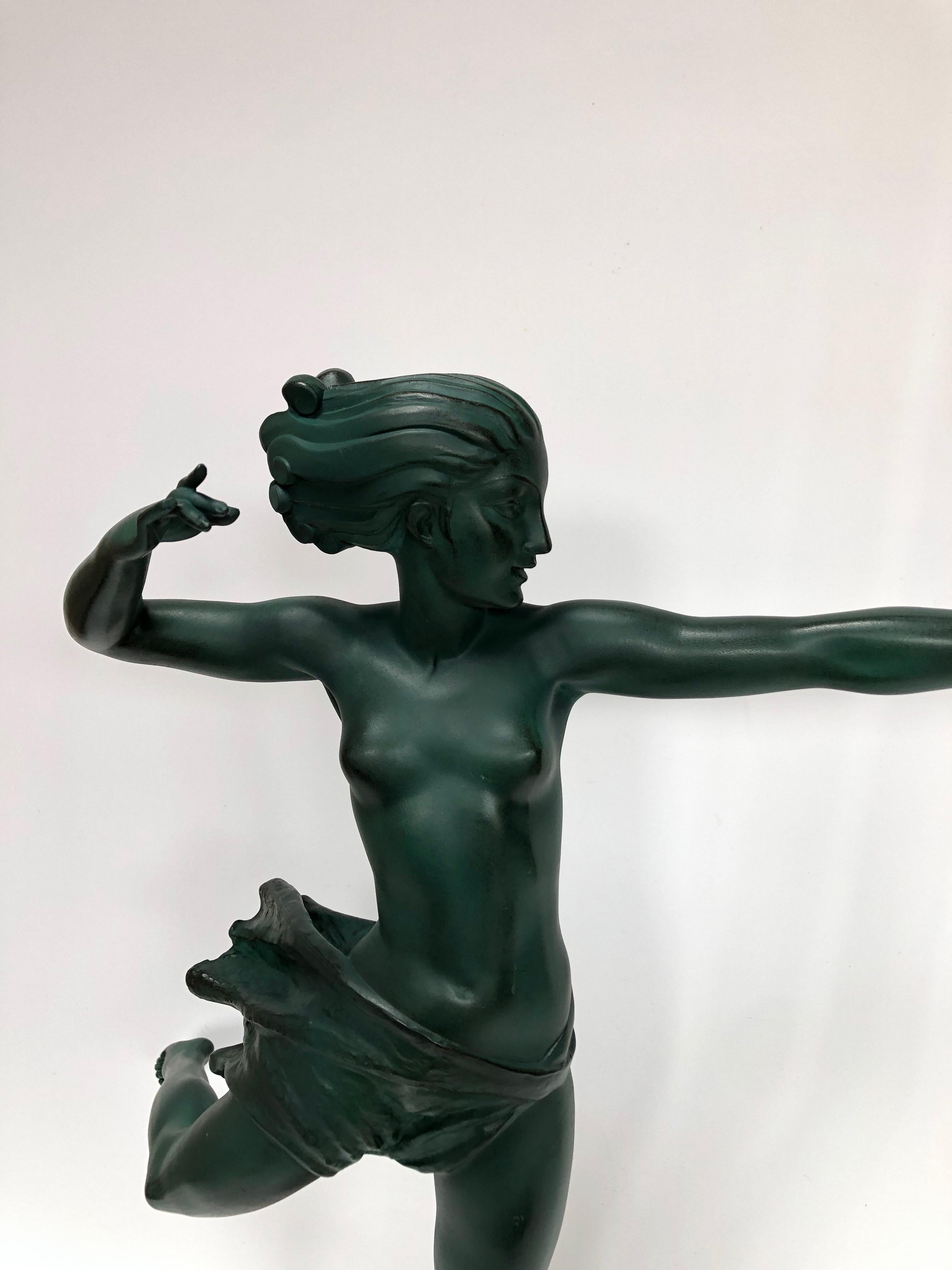 Max le Verrier Atalante Art déco sculpture For Sale 3